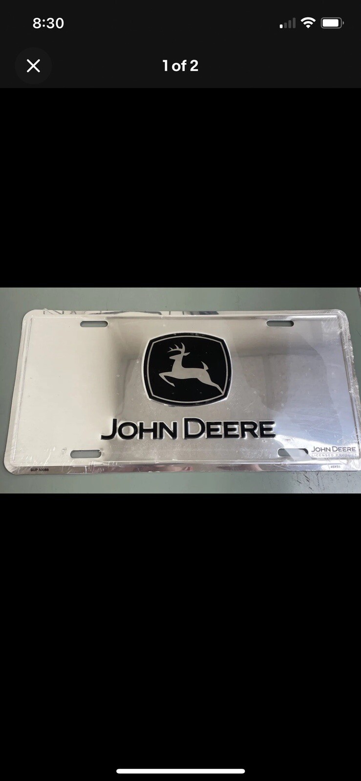 GENUINE JOHN DEERE SILVER DEERE LICENSE PLATE BUNDLE OF TWO