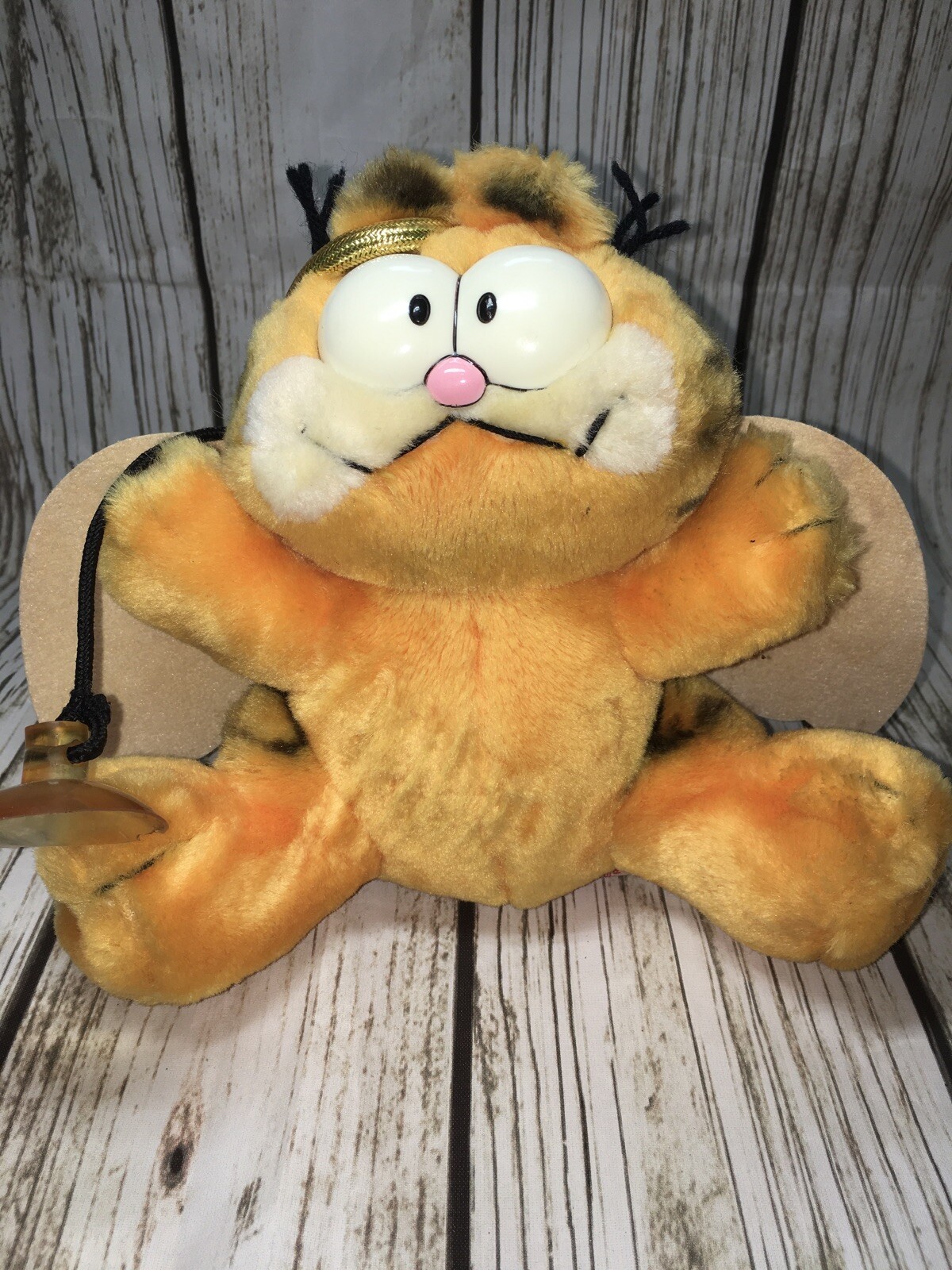 Vtg 1978 Garfield AngelWings Dakin Car Window Suction Plush Stuffed Animal Cat