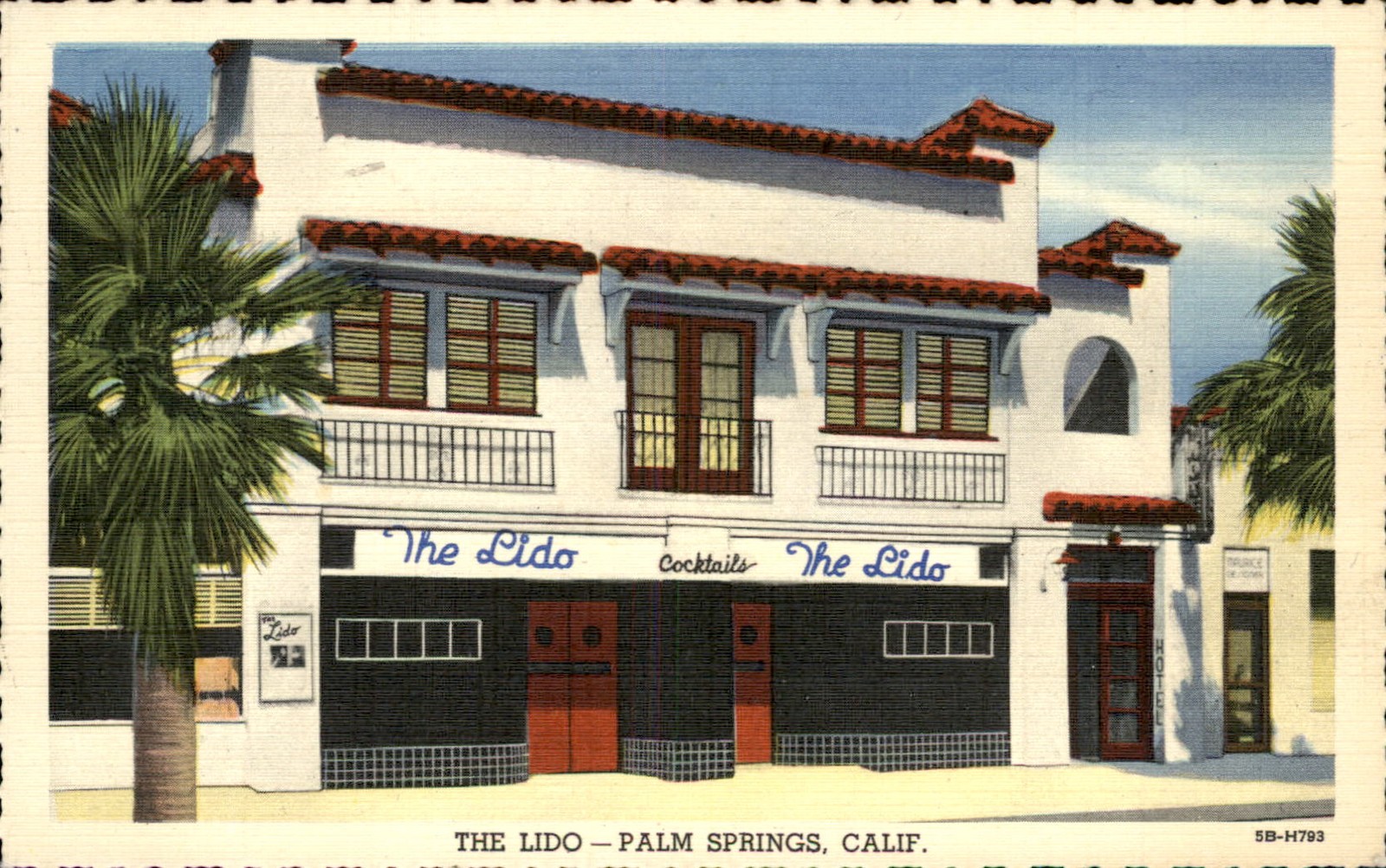 Palm Springs California CA The Lido Curt Teich c1940s Linen Postcard bhn