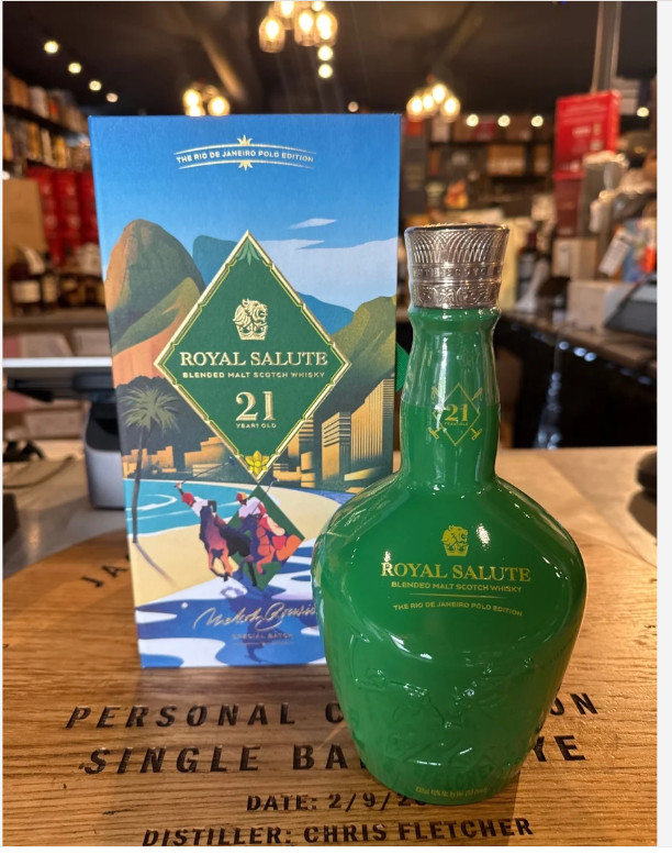ROYAL SALUTE SCOTCH BLENDED RIO DE JANEIRO POLO EDITION EMPTY BOTTLE 21 YEAR