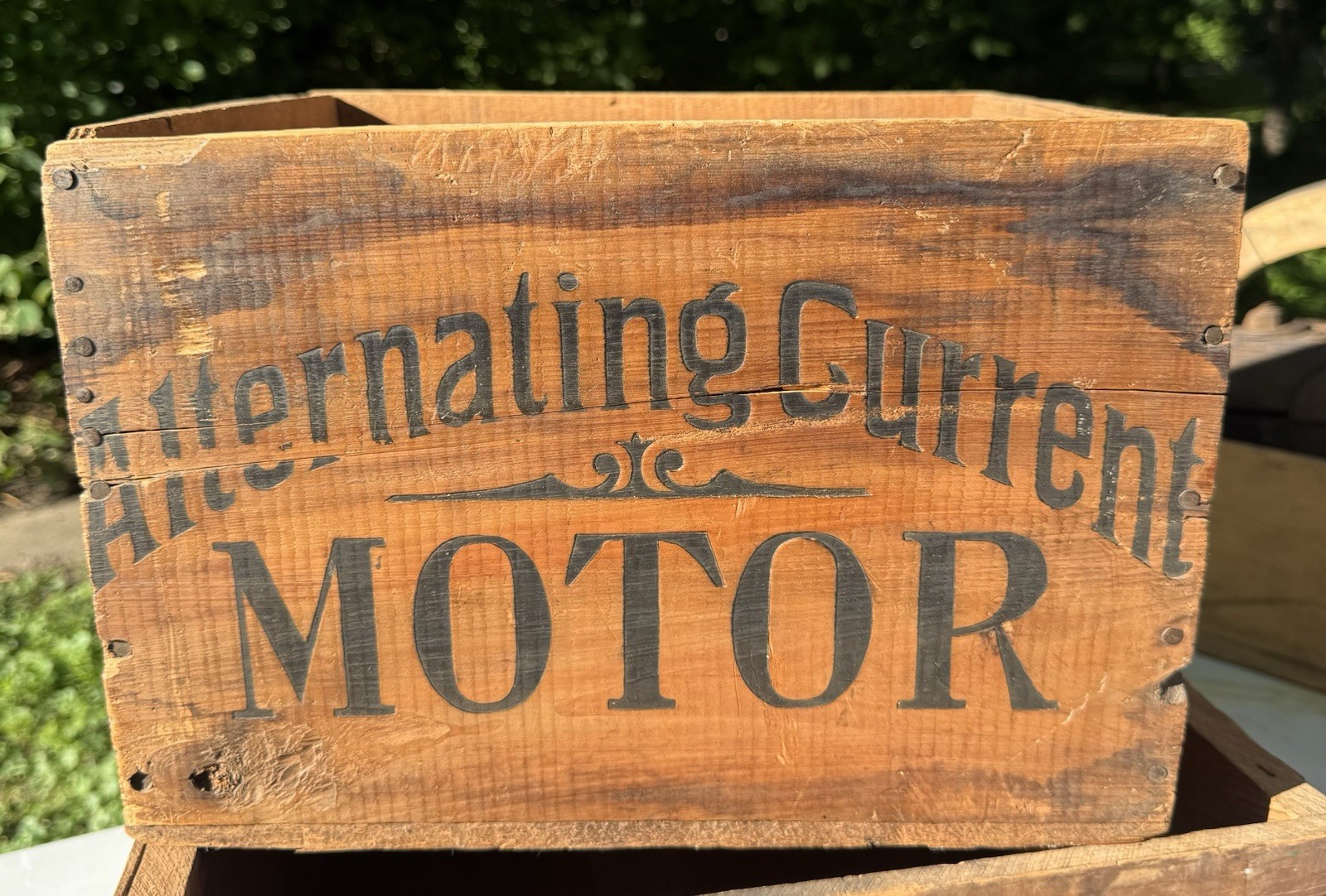 Rare Antique Emerson Fan Trojan Alternating Current Motor Wood Shipping Crate Rare Antique Emerson Fan Trojan Alternating Current Motor Wood Shipping Crate
