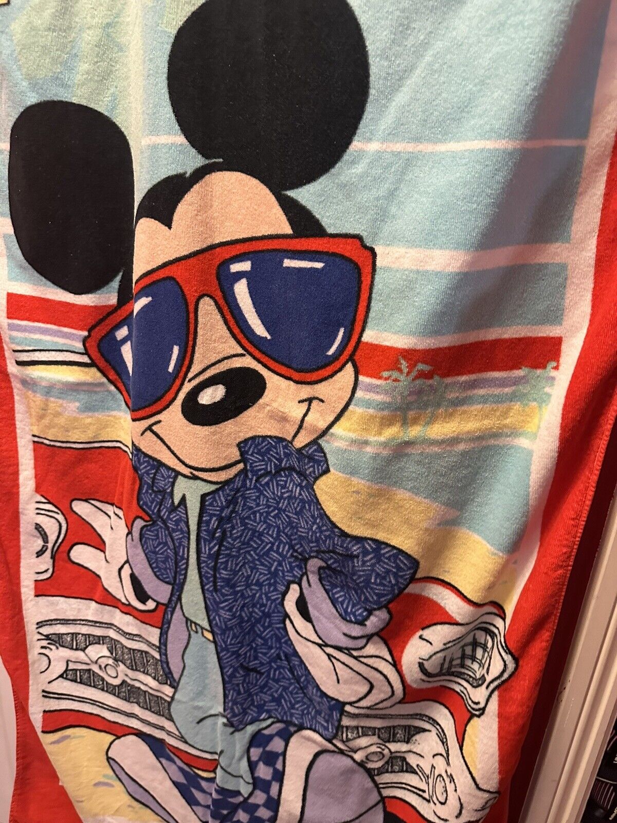 Vintage Franco Walt Disney Cool Mickey Mouse Beach Towel