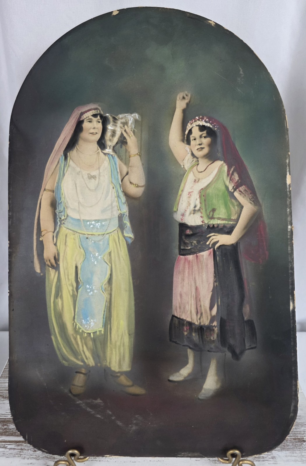 Antique 1924 Cathedral Design Hand Painted Gypsy Fine Arts Association Picture 