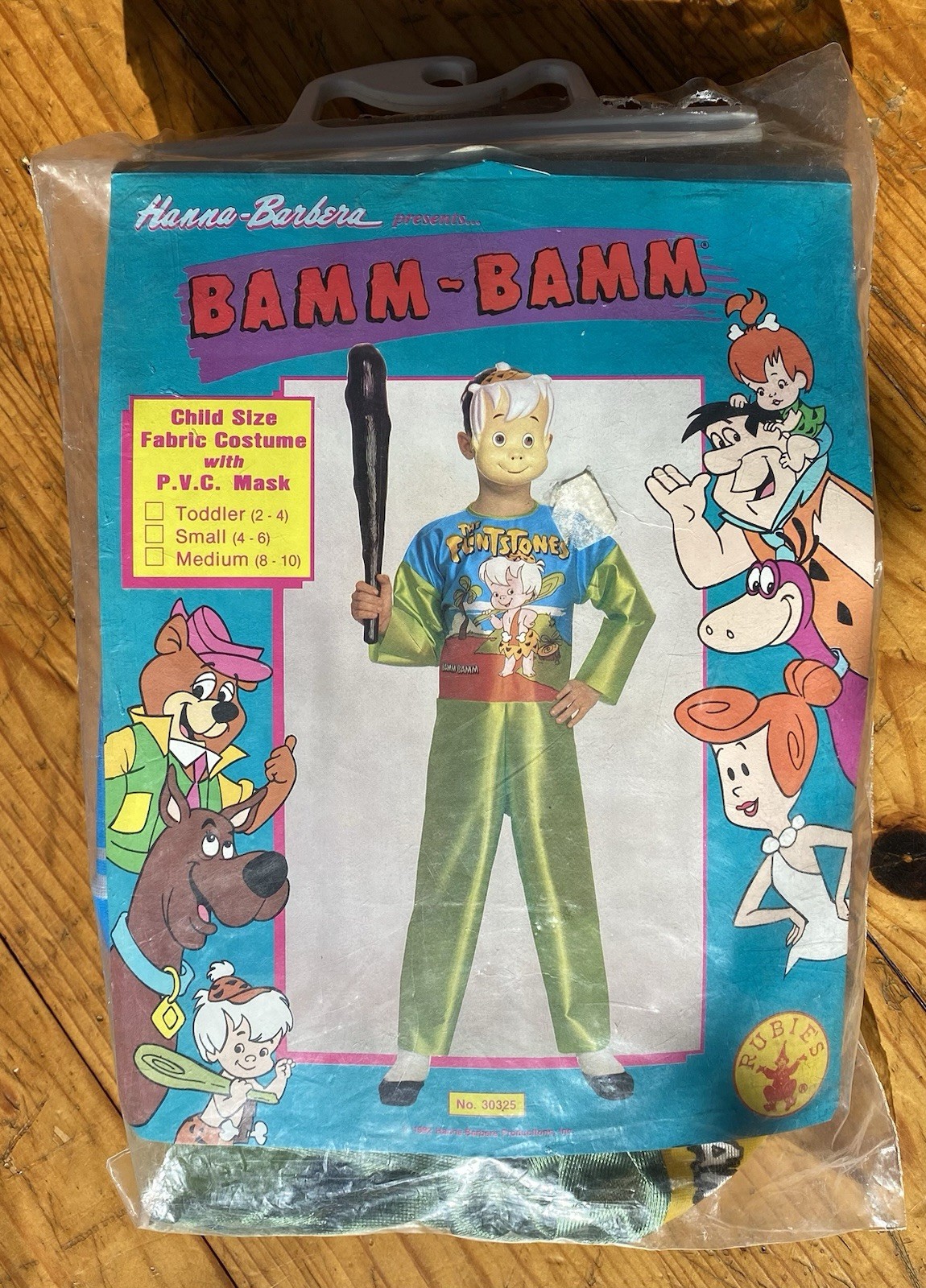 Vintage (1992) Hanna-Barbera BAMM-BAMM (30325) Rubie’s Costume Jumpsuit Mask NOS