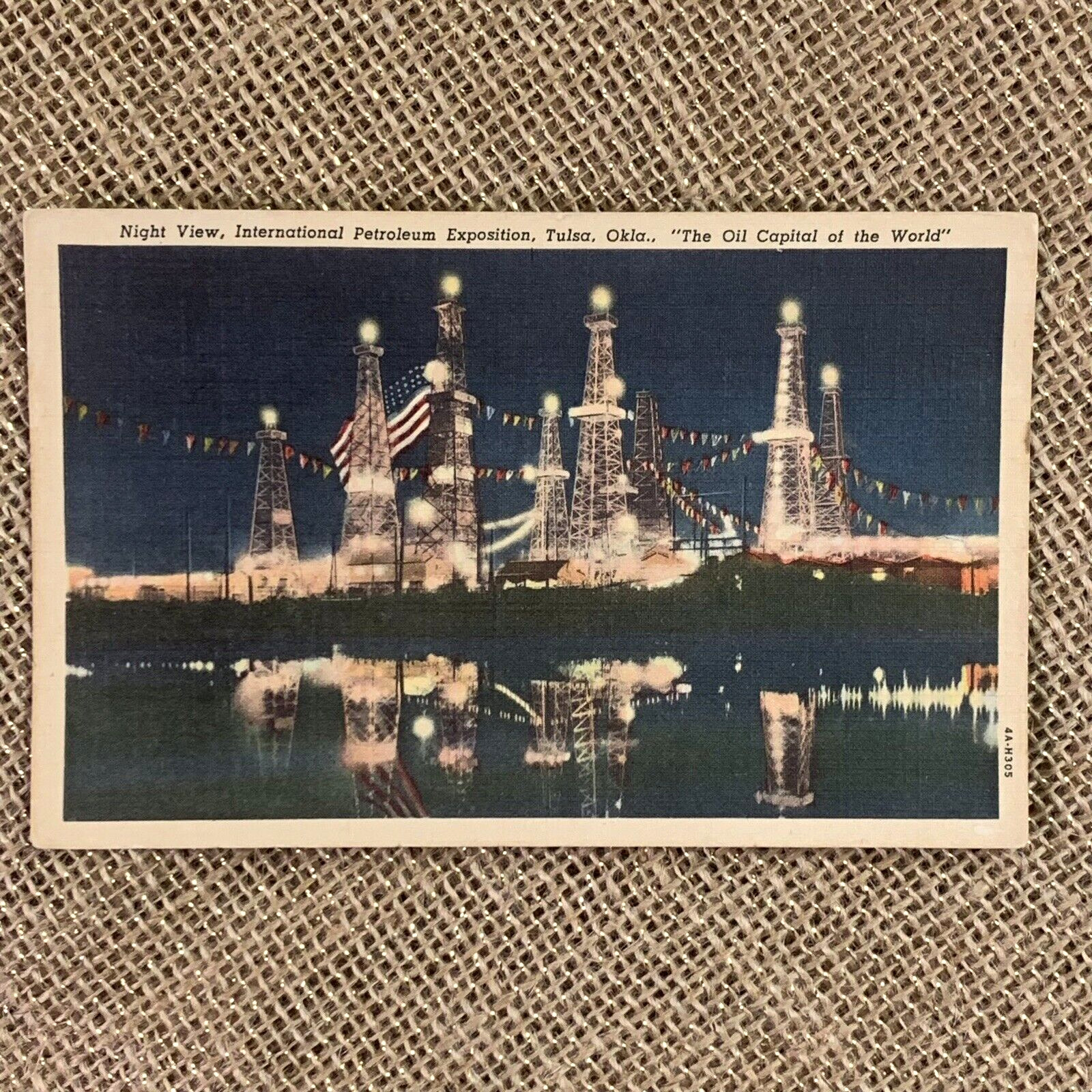 Night View International Petroleum Exposition Tulsa Oklahoma OK Postcard