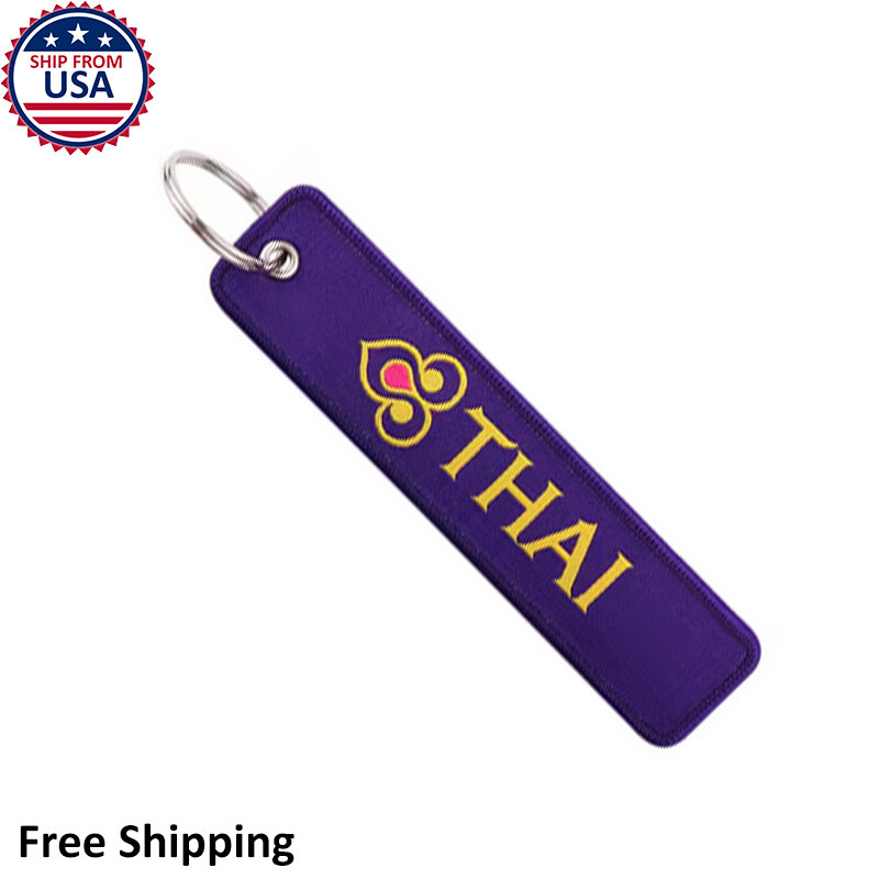 Thai Airways International Airline Collectibles Car Keychain Travel Luggage Tag
