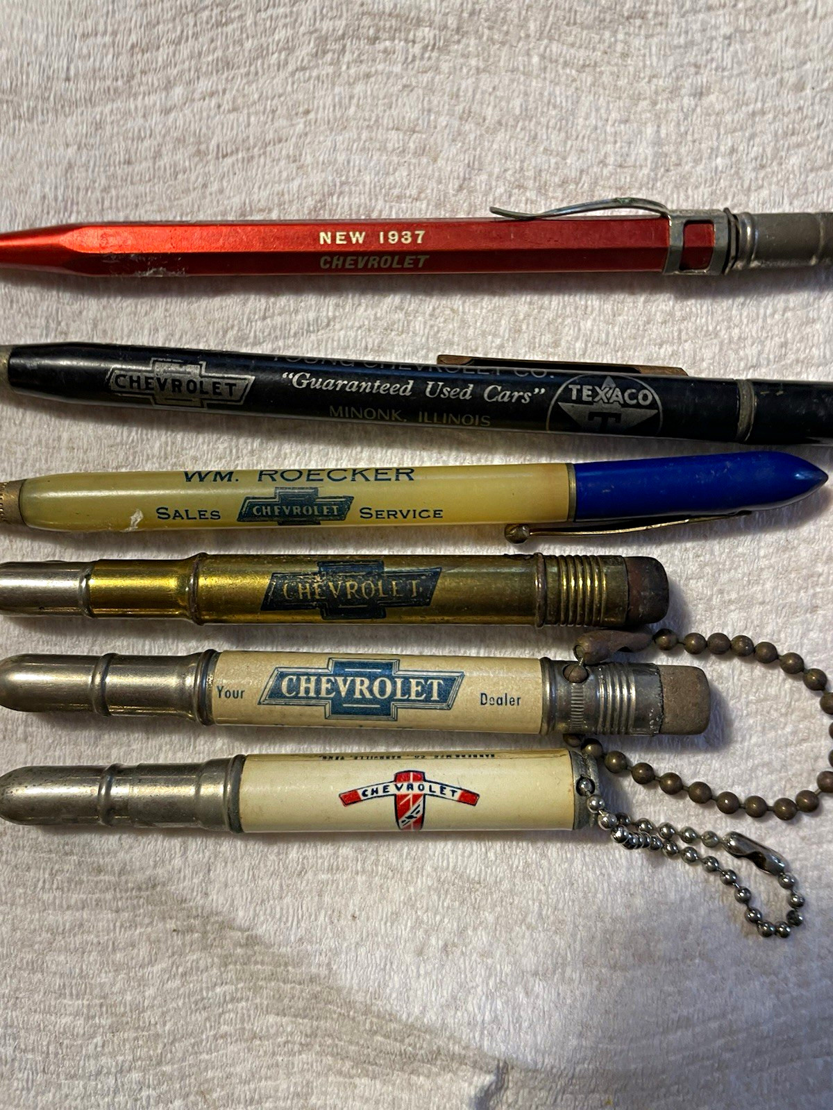 Lot of 6 Vintage Chevrolet GM Advertising Pencils Lot of 6 Vintage Chevrolet GM Advertising Pencils