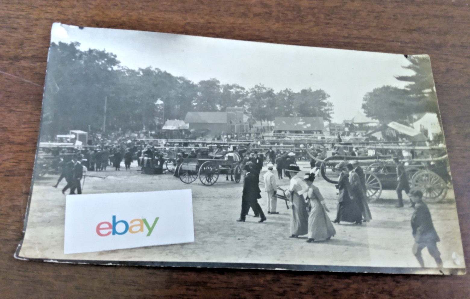 Antique OOAK Photo Fire Firemen Musters, Horse Drawn Pumper Wagons, Photograph