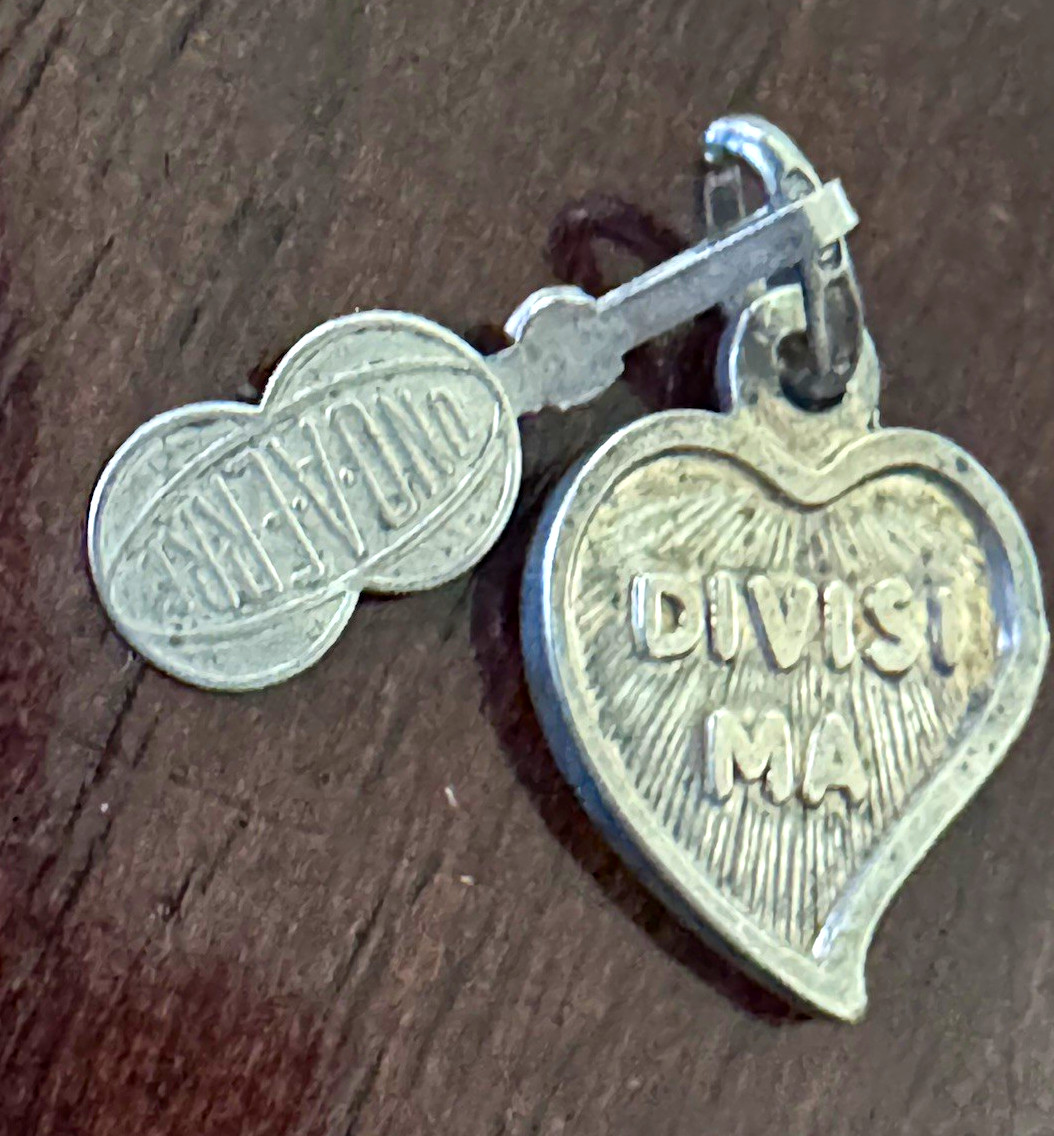 Vintage Divisi Ma Sterling Silver 925 Heart Charm/Keychain charm Silver