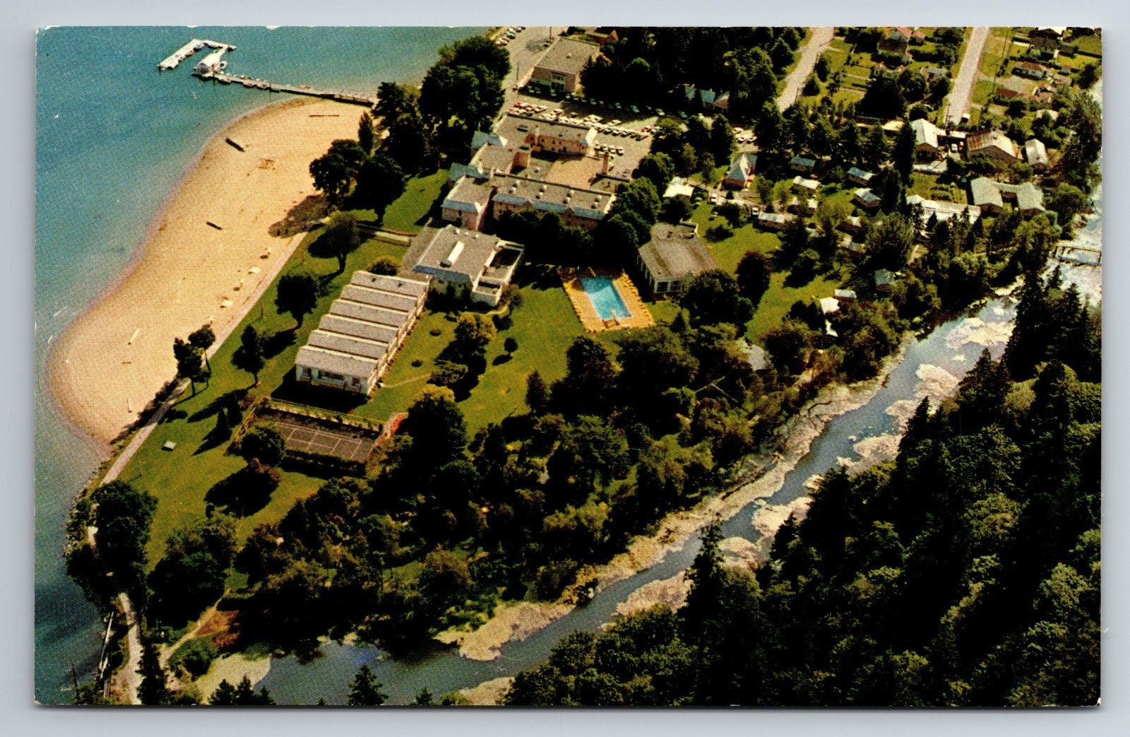 Canada, British Columbia, Harrison Hot Springs, Aerial View, Vintage Postcard