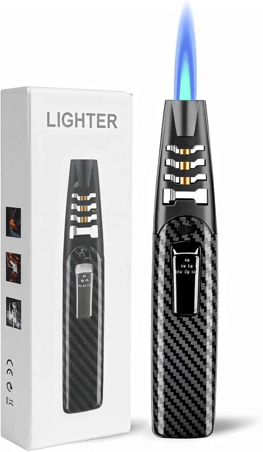 Torch Lighter, Butane Lighter, Windproof Adjustable Big Jet Flame Butane Torch