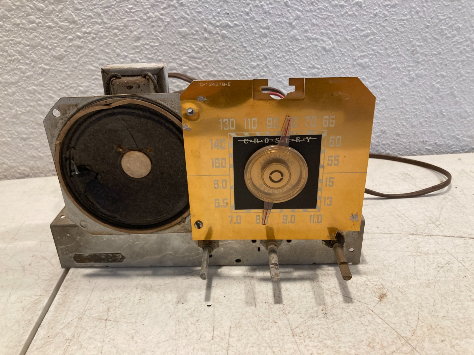 Vintage 1946 Crosley American Overseas 66TC Tube Radio Chassis Parts Repair
