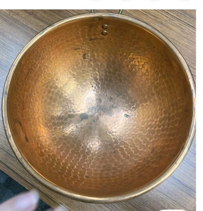 Vintage Mont St Michel Hammered Copper Bowl Made in France Vintage Mont St Michel Hammered Copper Bowl Made in France