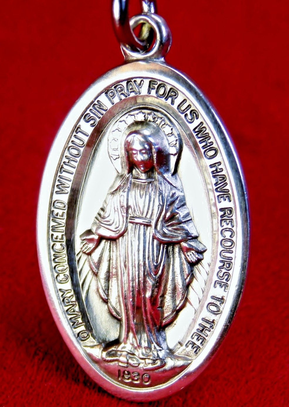 Carmelite NUN\'S VINTAGE ST. CATHERINE LABOURE STERLING CATHOLIC MIRACULOUS MEDAL