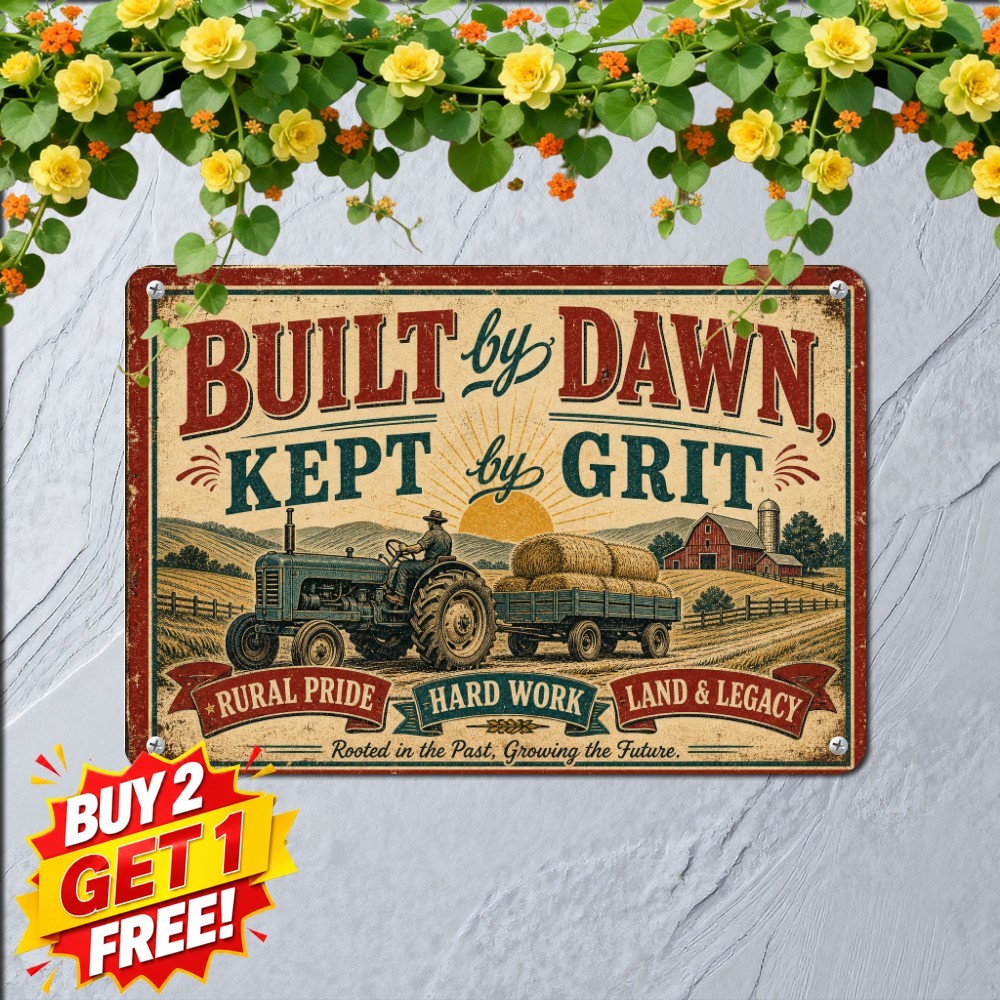 God Made A Farmer Tribute Tin Sign Rustic Agriculture Wall Plaque 8x12 In