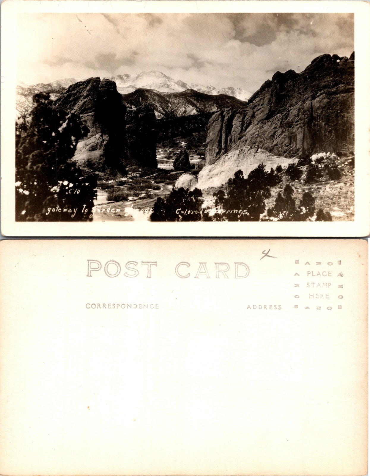 RPPC Gateway to Garden Colorado Springs Oregon Photo Postcard