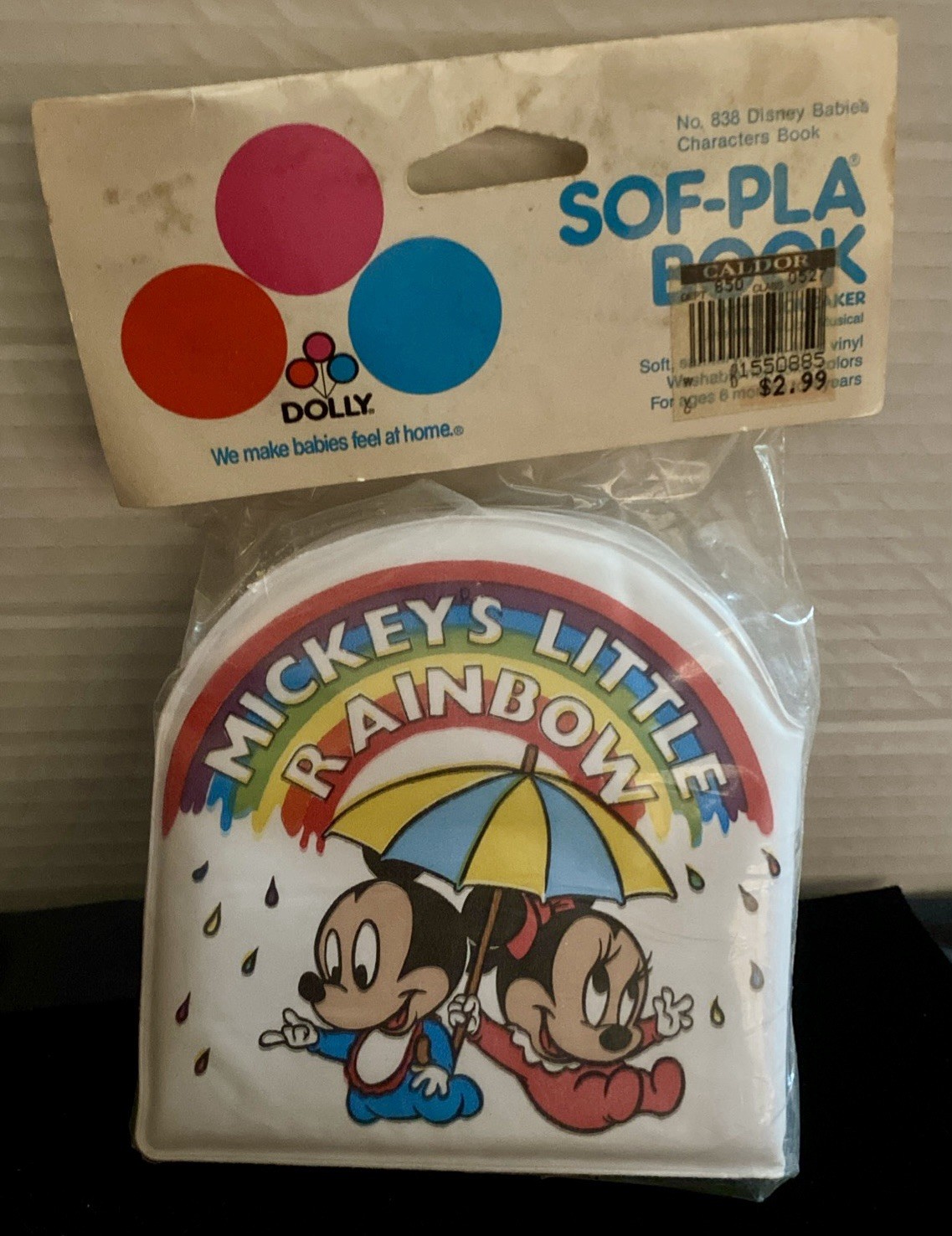 Vintage Disney Babies Mickey Minnie Donald Dolly Sof-Pla Soft Book No 838 NOS
