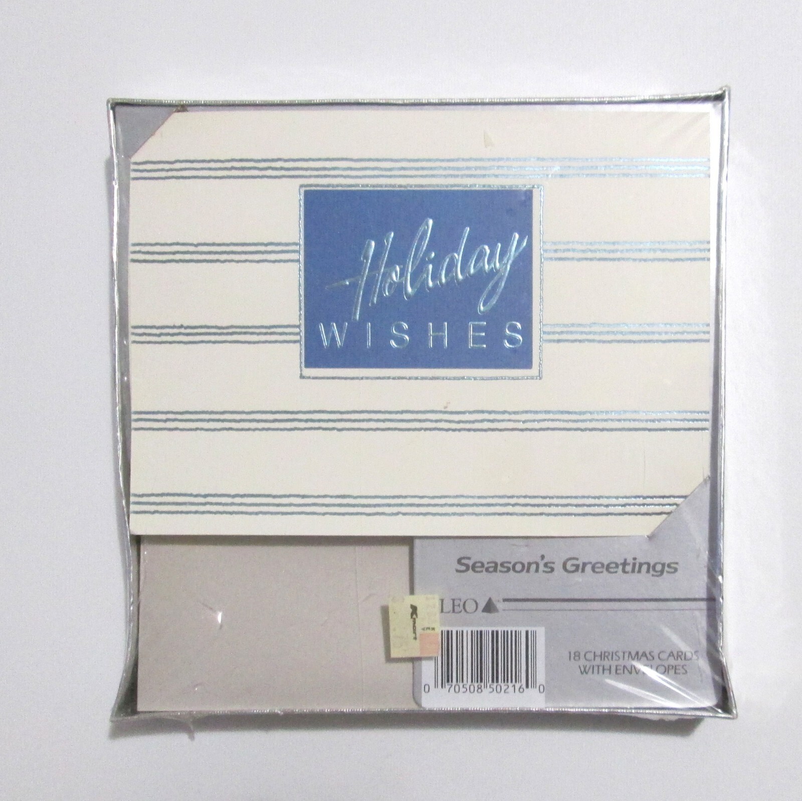 Vintage Cleo Boxed Christmas Cards Holiday Wishes Blue Silver New Old Stock