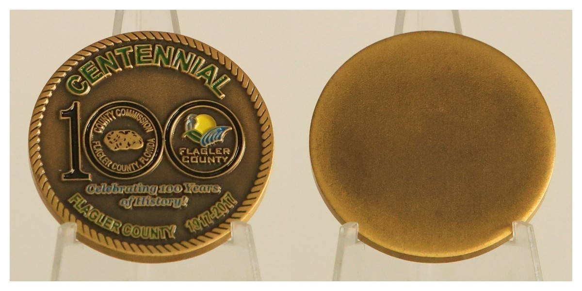 Flagler County Florida 100th Anniversary Centennial Challenge Coin  3#A