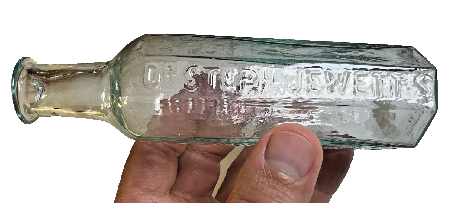 Antique Dr Steph Jewett Pulmonary Elixir Rindge New Hampshire Open Pontil Bottle