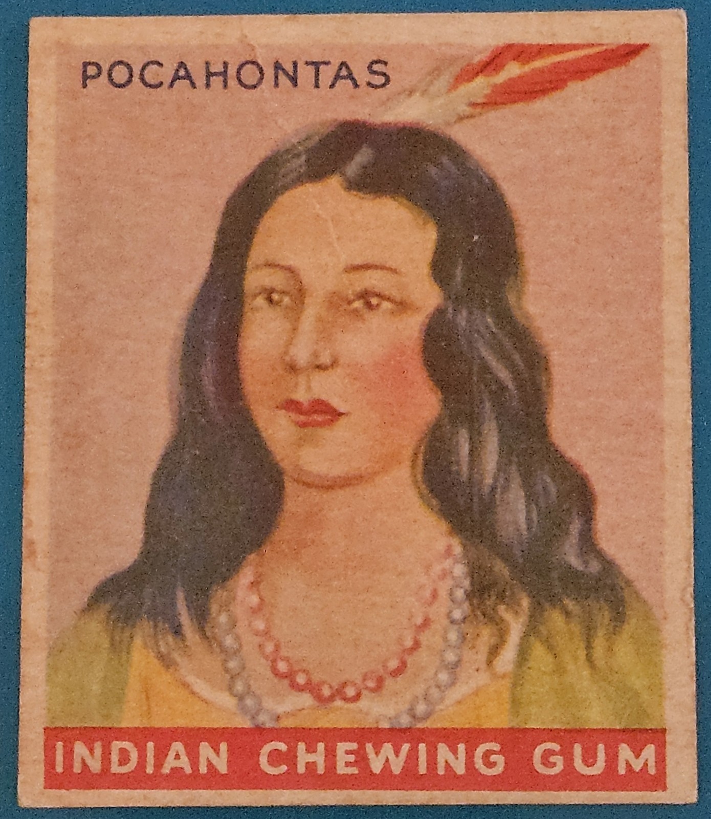 1933 Goudey Indian Gum Pocahontas #33 Pre-War Vintage - NO CREASES - Vibrant