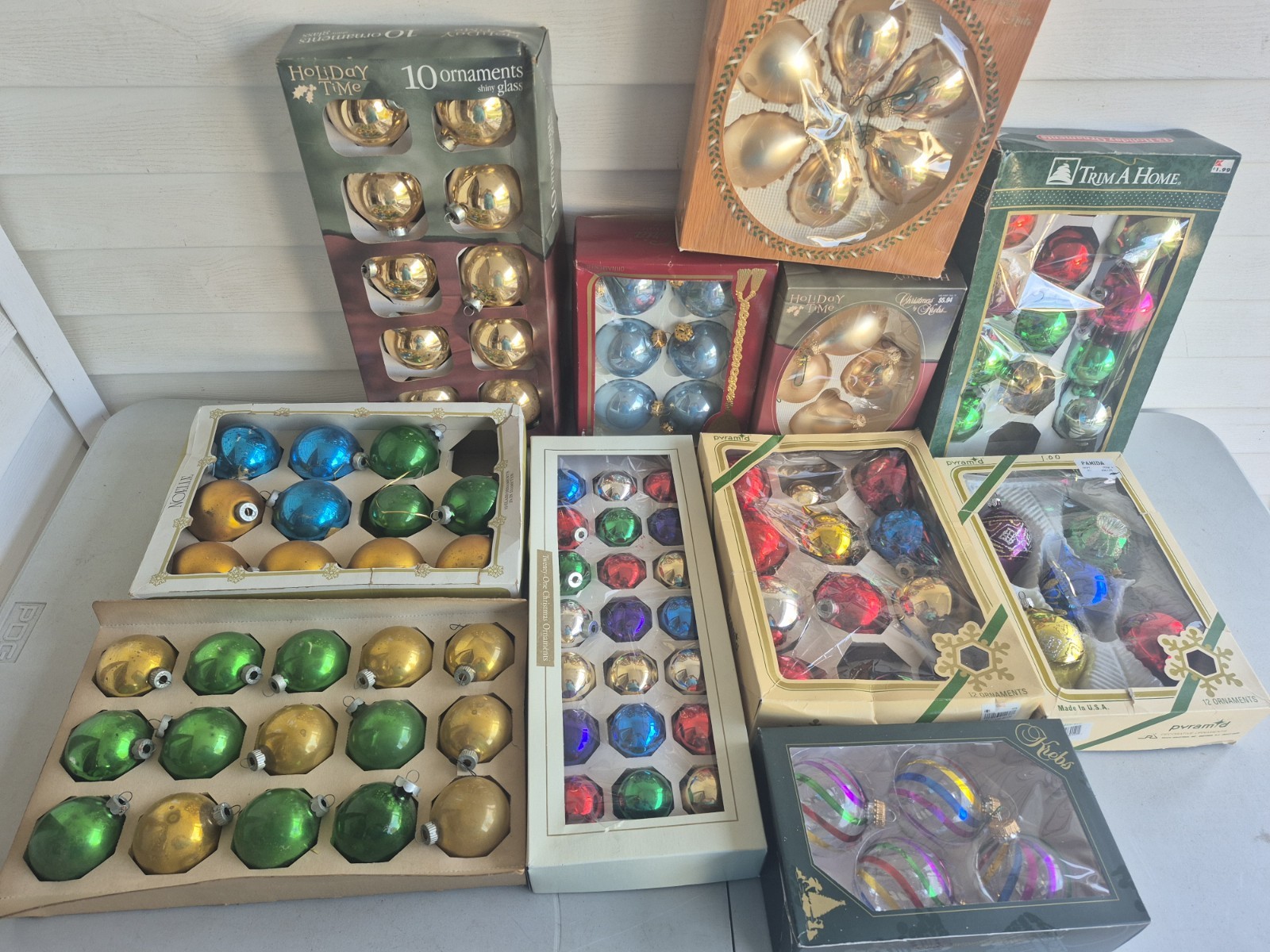 VINTAGE CHRISTMAS TREE GLASS ORNAMENTS MIXED LOT