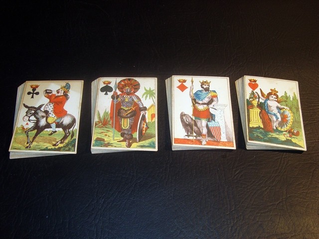 Circa 1870s Frommann & Bunte Transformation Playing Card Deck, 52 Cards