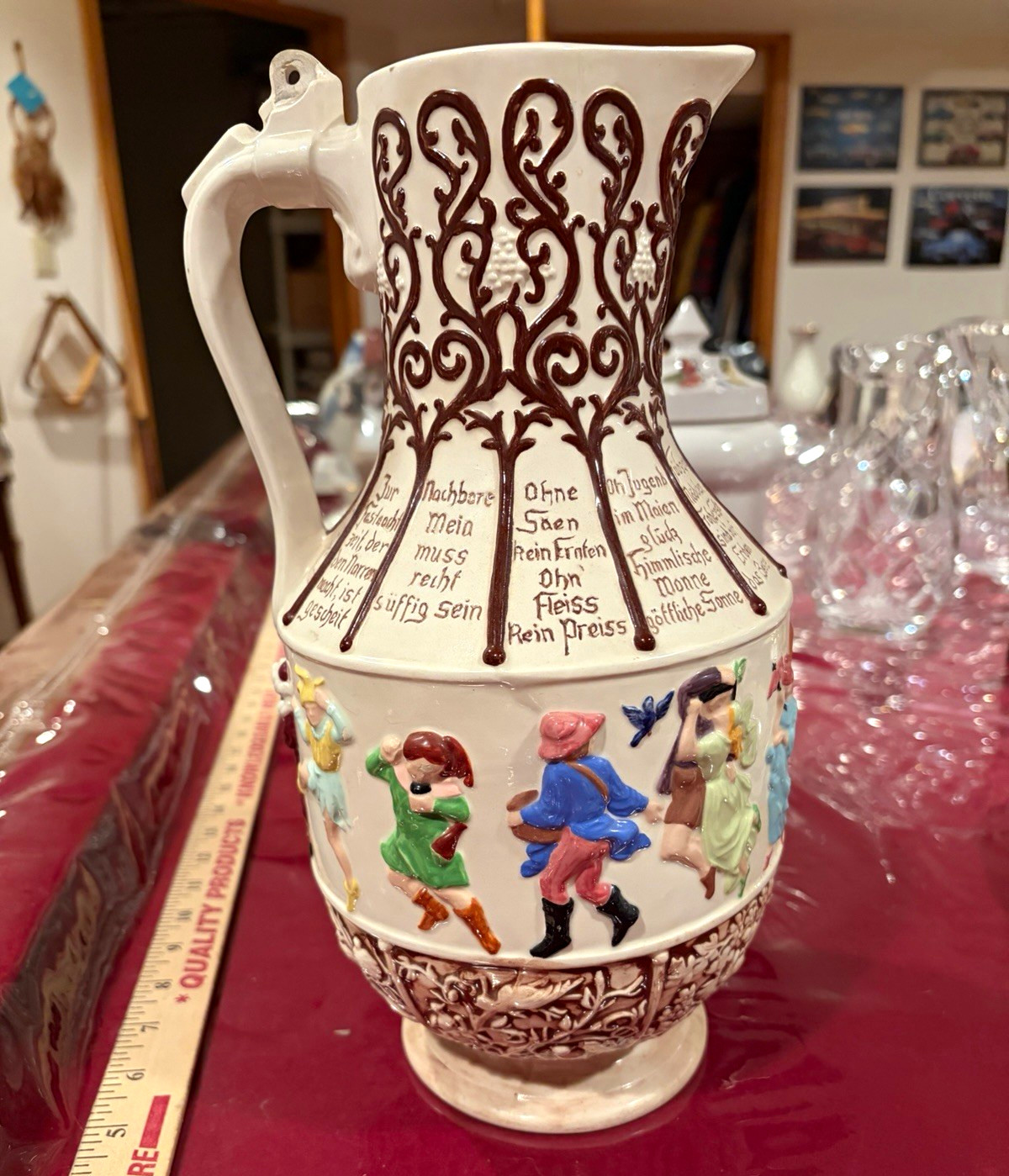Antique Villeroy & Boch Mettlach #171 Twelve Months 3.2L Master Stein Jug