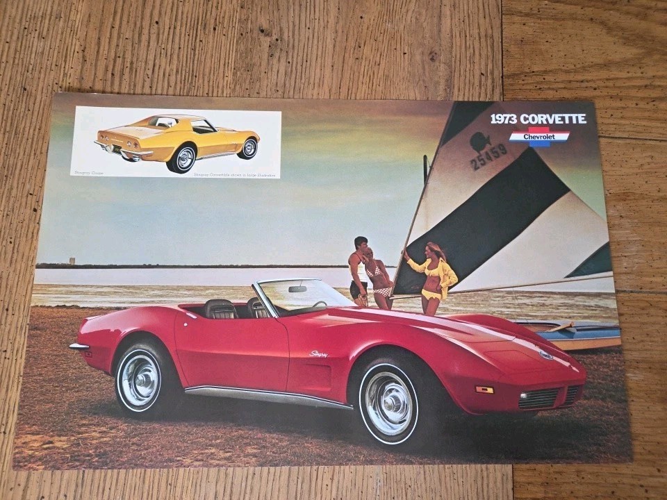 NOS Original 1973 Chevy Corvette Factory Issued 11x17 Sales Poster / Brochure 