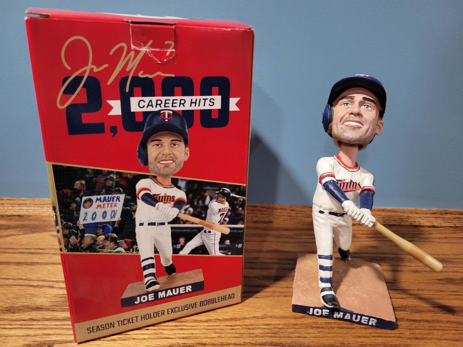 Joe Mauer 2000 Career Hits Bobblehead Minnesota Twins (New In Original Box)