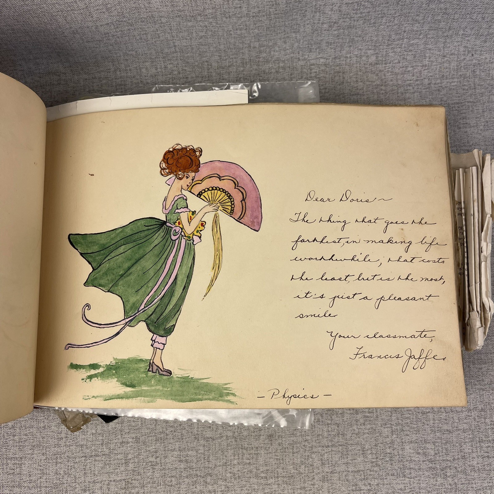 1920s Ephemera Scrap Book Autographs Sketches Travel William Penn H.S. Memories