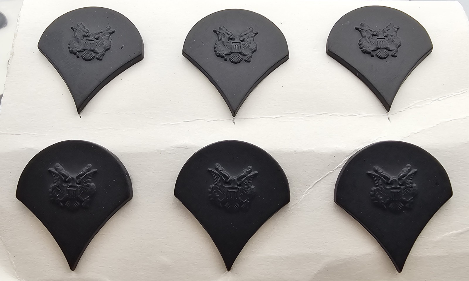 3 Pair (6) Army Insignia grade ENLISTED PERSONNEL SPECIALIST 4 SP-4 Subdued Pins