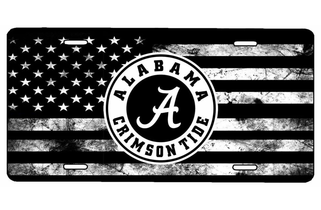 American Flag Tactical Alabama Crimson Tide Aluminium License Plate