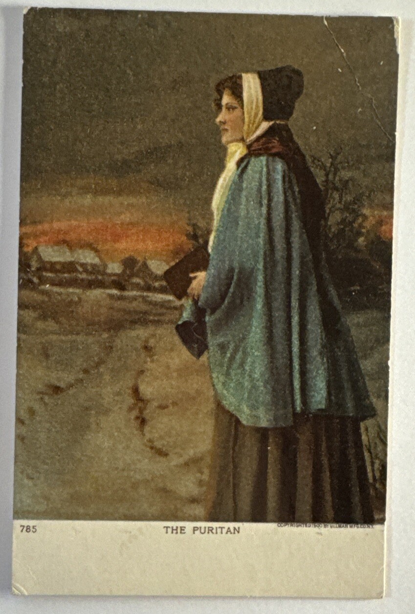 Vintage Postcard, c1900 The Puritan, Fond Hearts Series, Unused