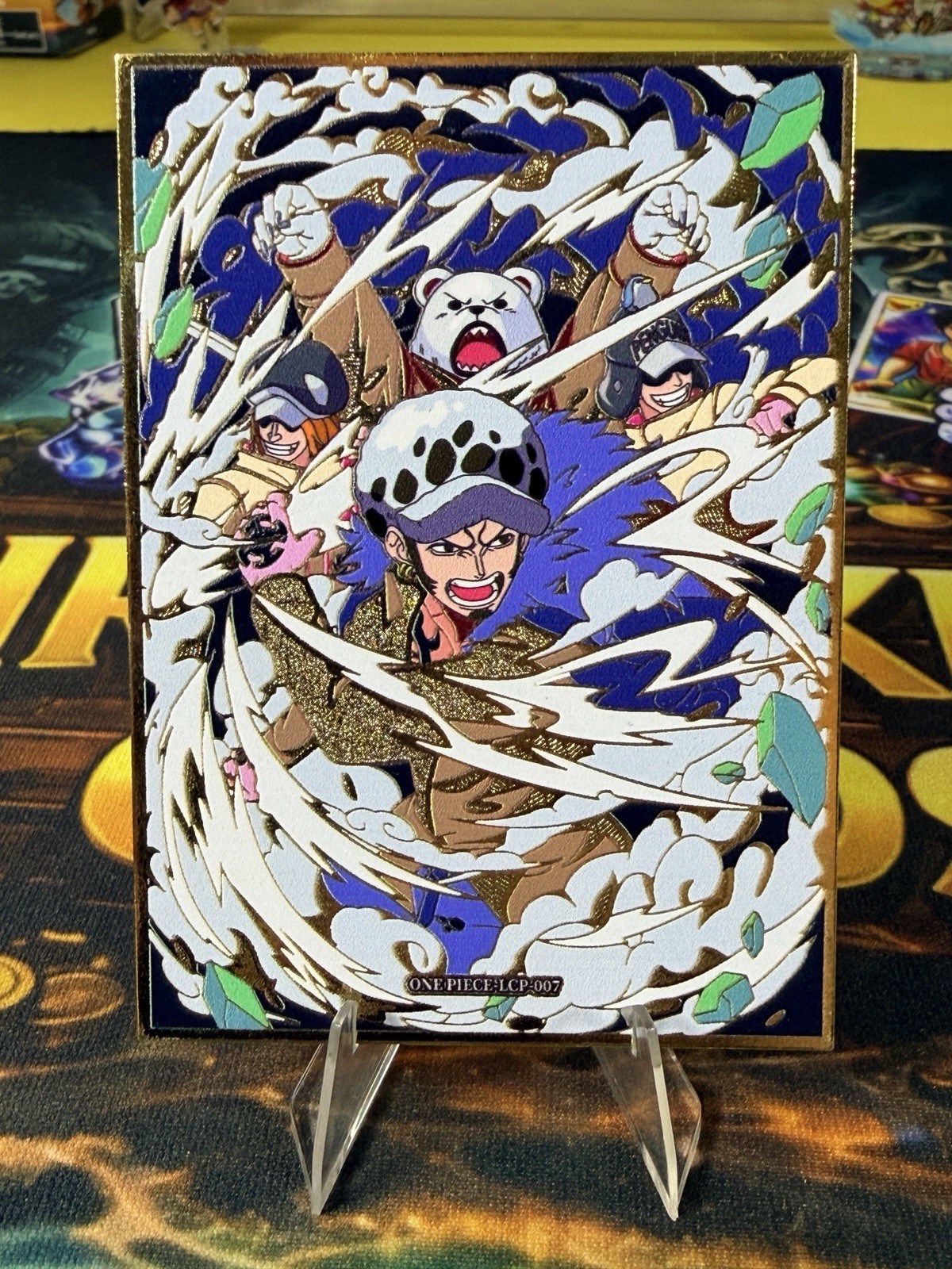 Trafalgar Law One Piece Card Gold Plated Enamel Case Hit Contains Gold w/ COA
