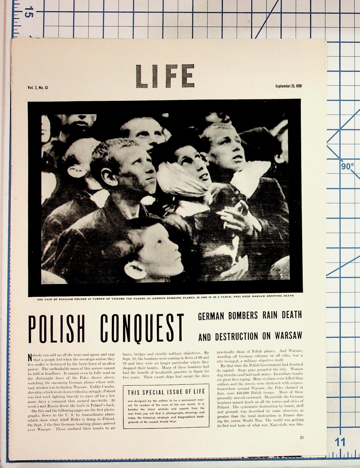 1939 LIFE Magazine WWII German Invasion Poland Original Pages Ephemera