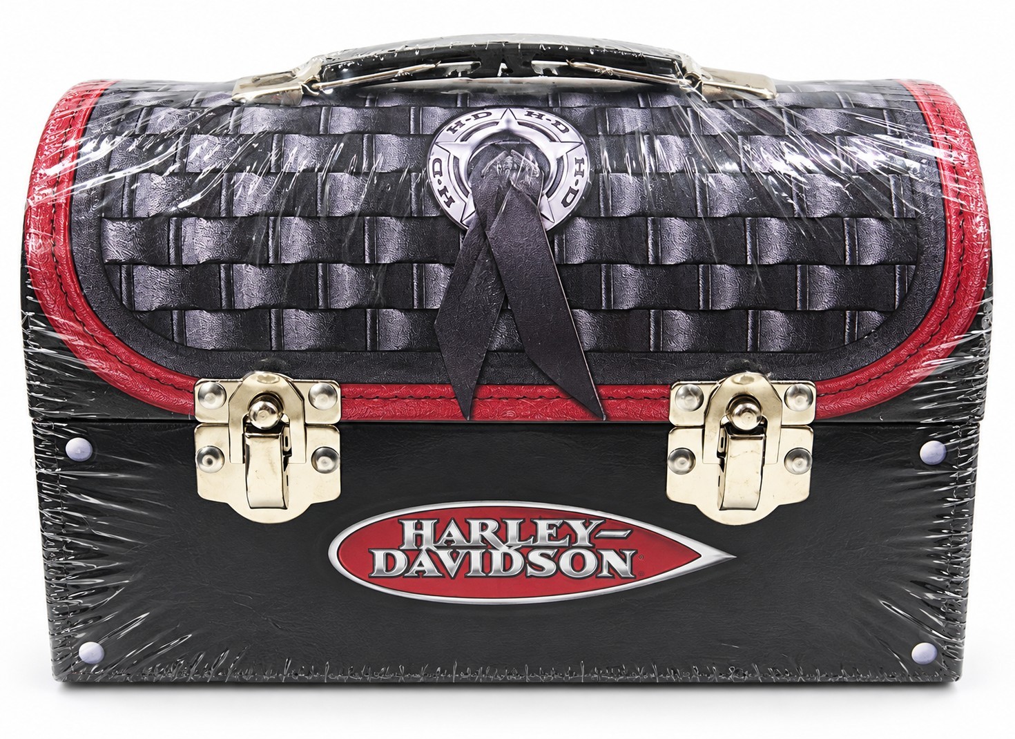 Vintage Harley Davidson Rare Saddlebag Tin Metal Lunchbox Sealed 7x9 In. NEW 