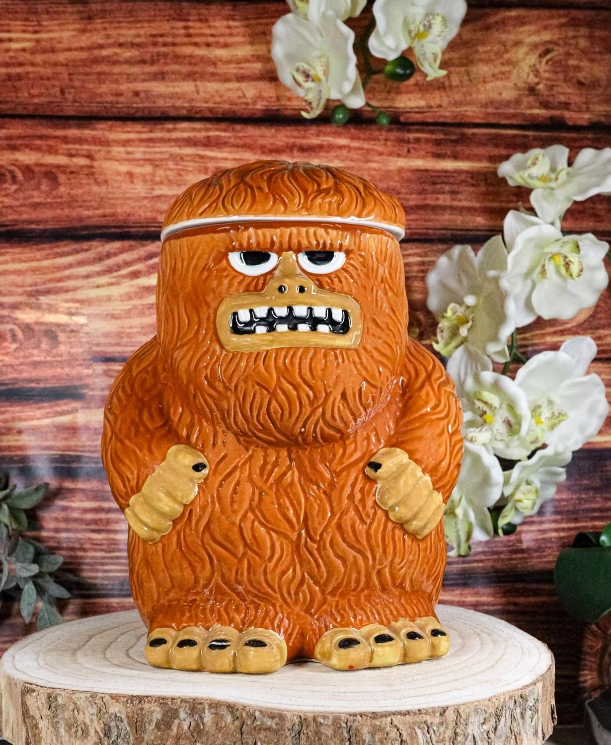Forest Mythical Creature Sasquatch Big Foot Cryptid Ape Ceramic Cookie Jar