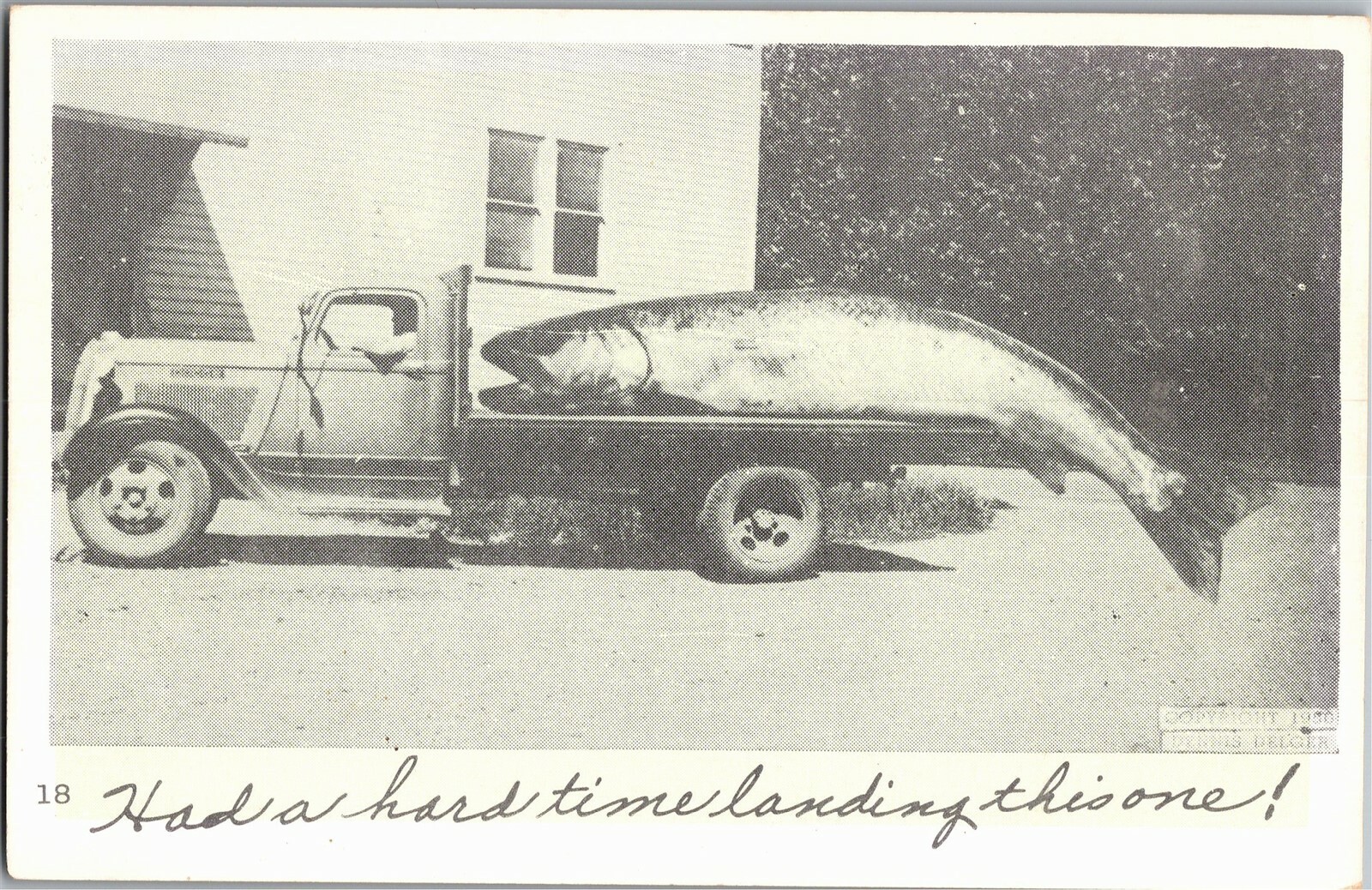 Exaggeration Truck Load Fish Had a Hard Time Landing This One Vtg Postcard X21 Exaggeration Truck Load Fish Had a Hard Time Landing This One Vtg Postcard X21