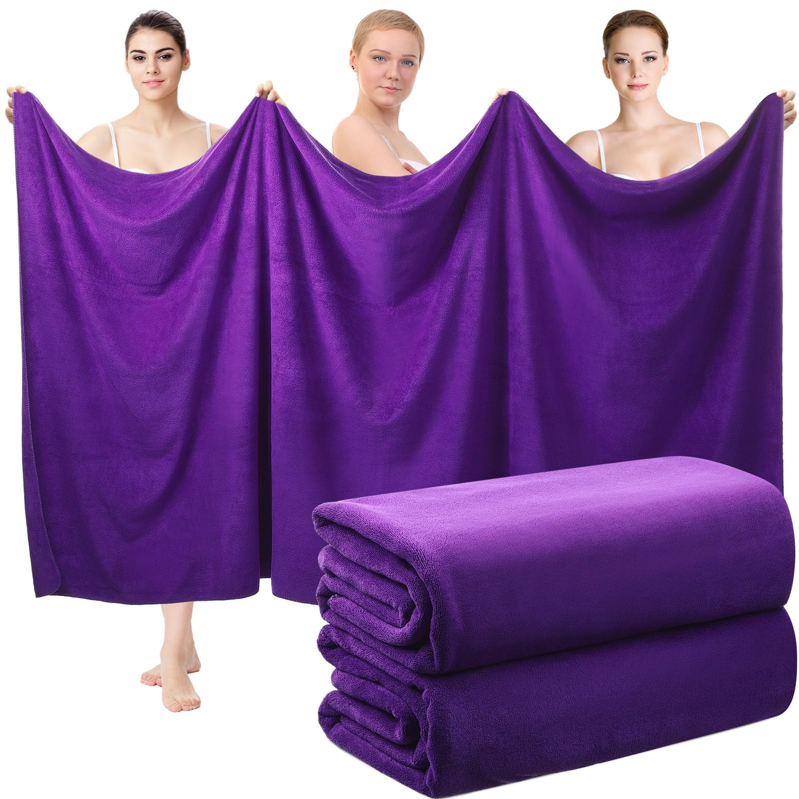 2 Pcs Oversized Bath Towels, 40 x 80 Inch Giant Microfiber Jumbo Bath Sheets Ult