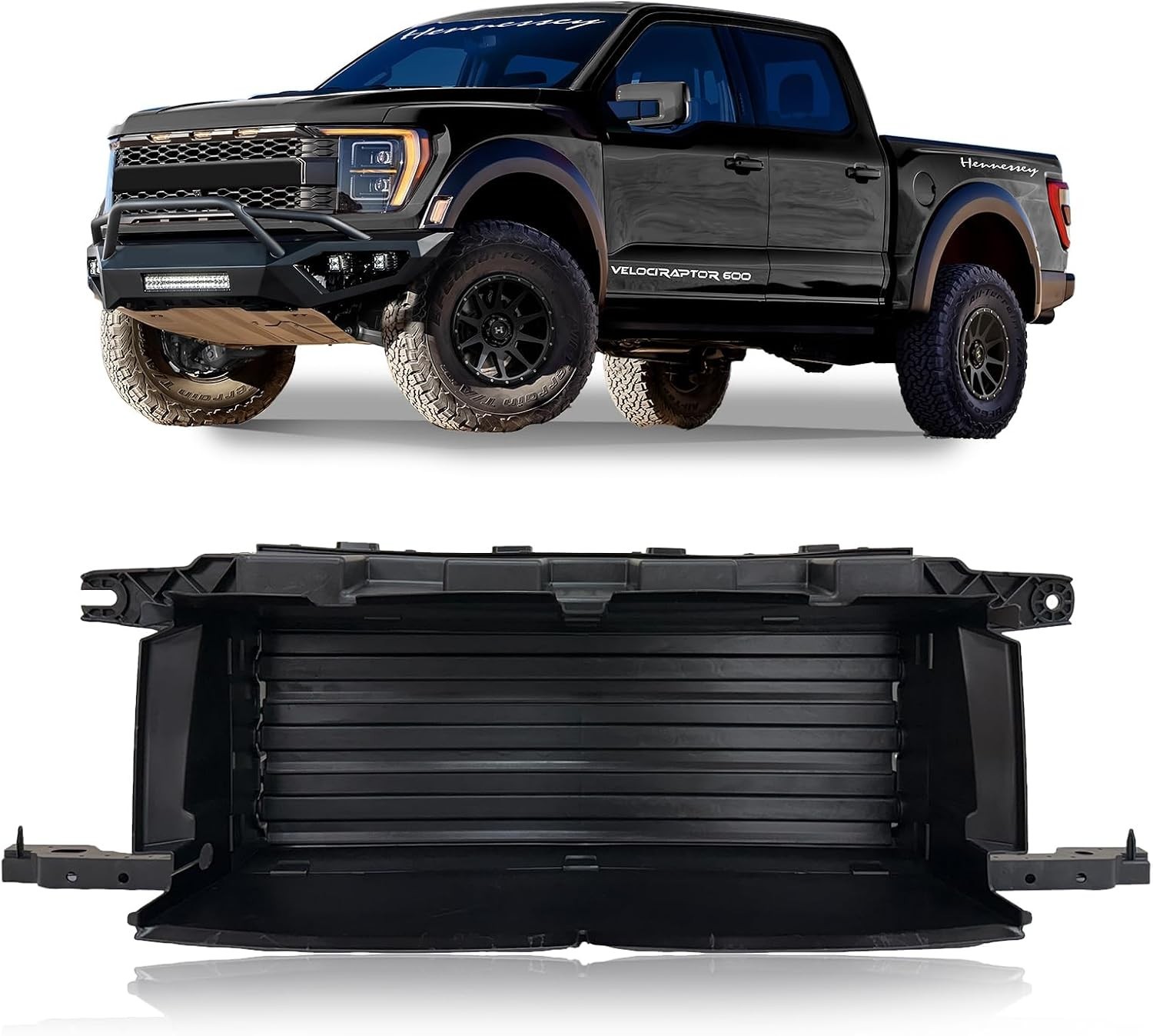Front Lower Active Grille Shutter W/Motor Compatible with 2021-2024 FORD F150 Pi