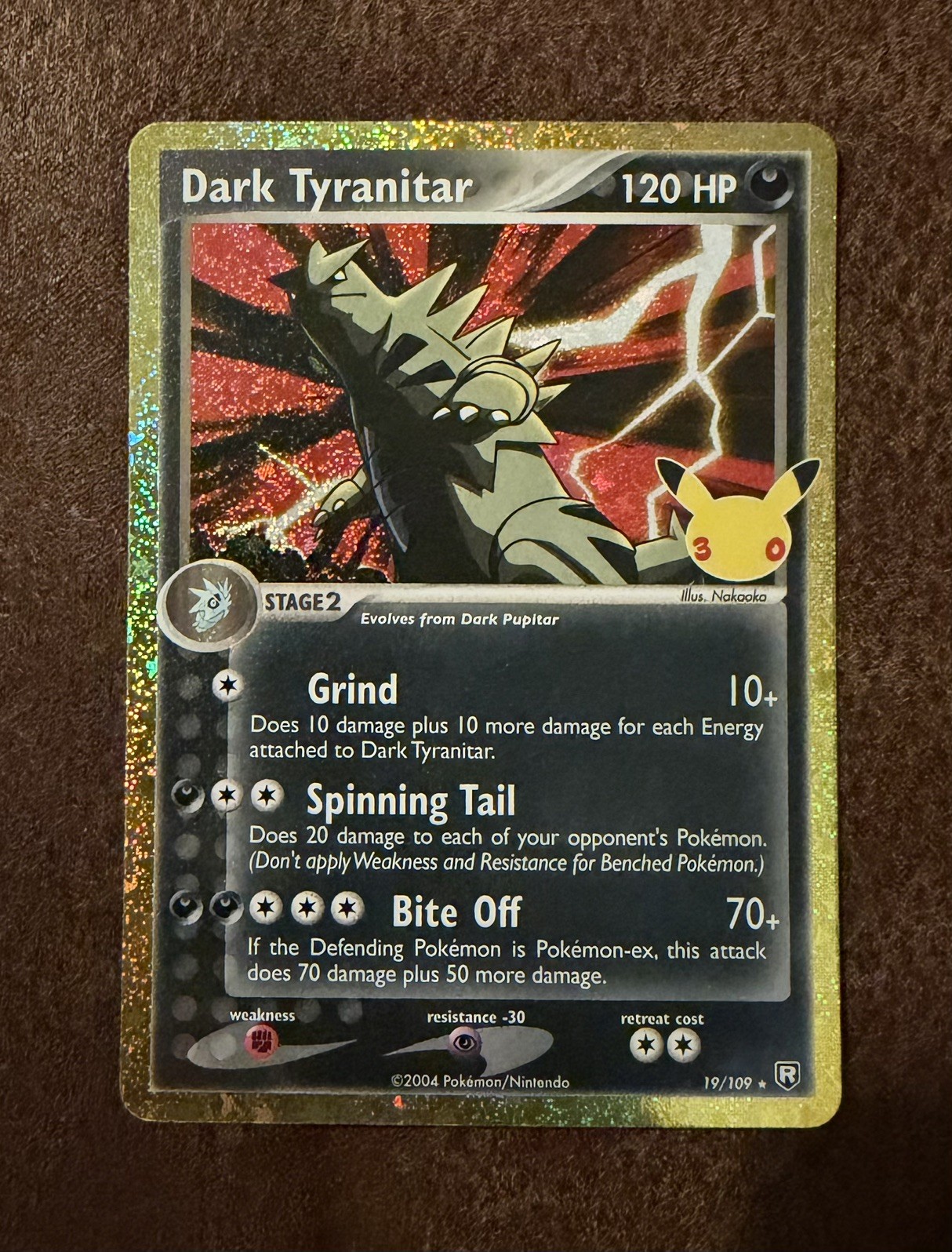 Pokémon TCG Dark Tyranitar 19/109 30th Anniversary Celebration MINT
