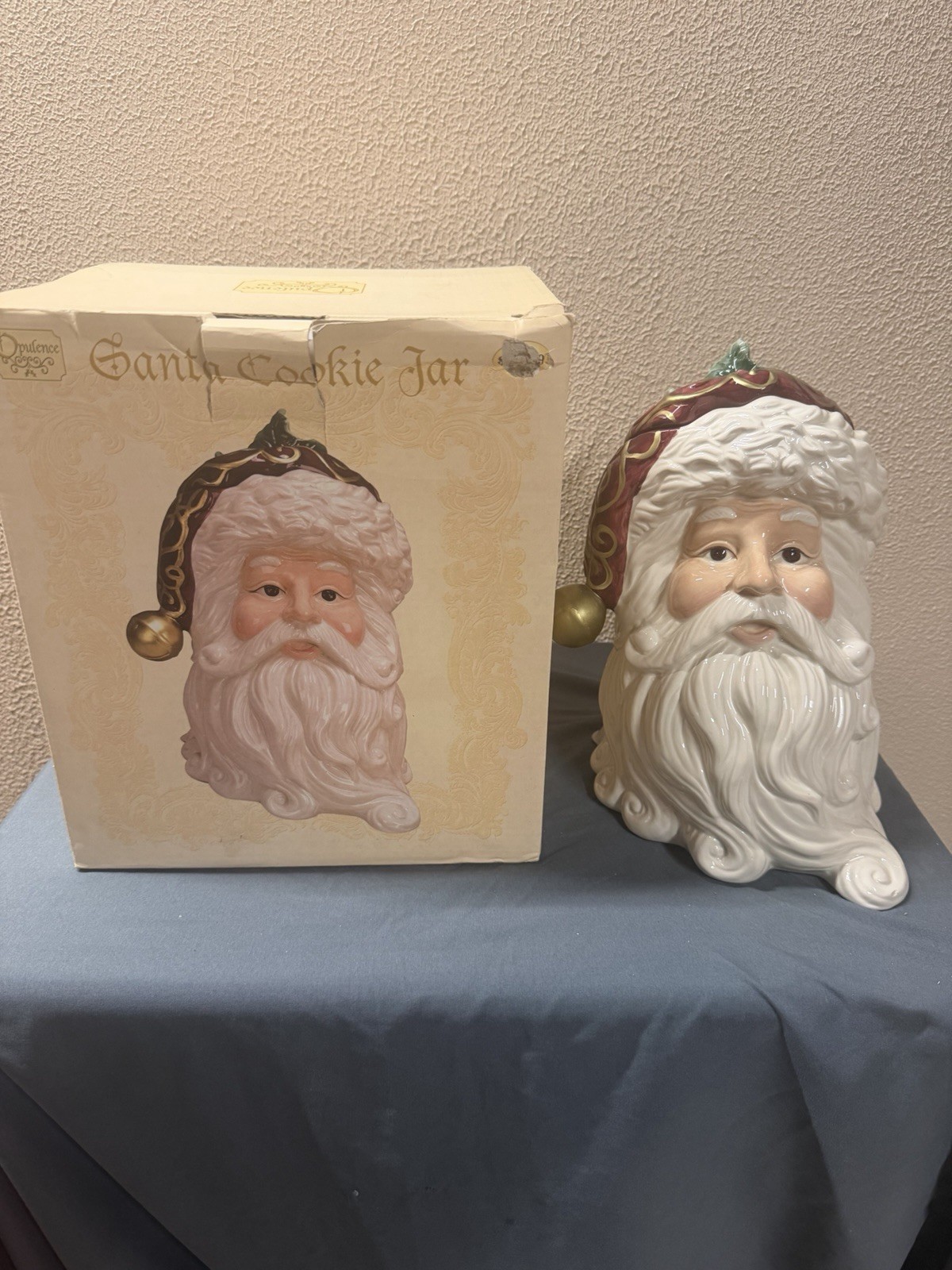 Vintage Christmas Santa Cookie Jar By Opulence Rare With Box, Never Used Vintage Christmas Santa Cookie Jar By Opulence Rare With Box, Never Used