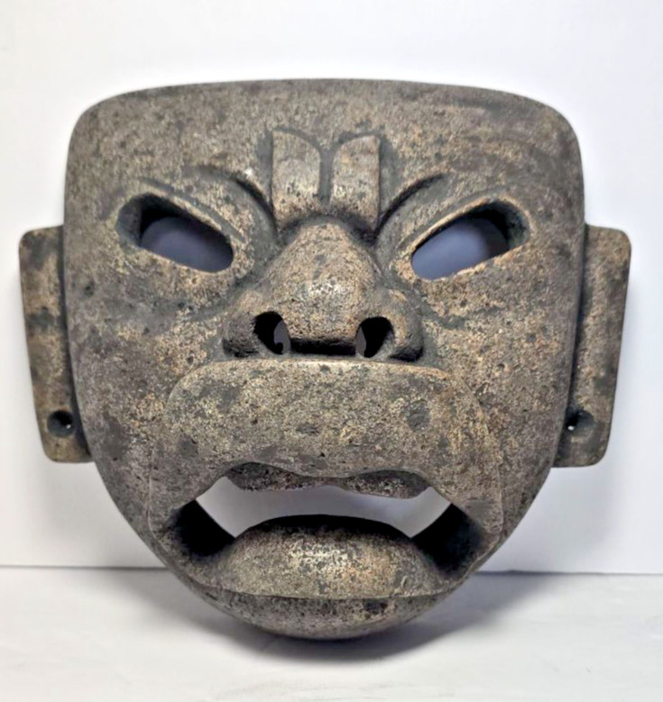 PRE-COLUMBIAN STONE OLMEC JAGUAR TRANSFORMATION MASK