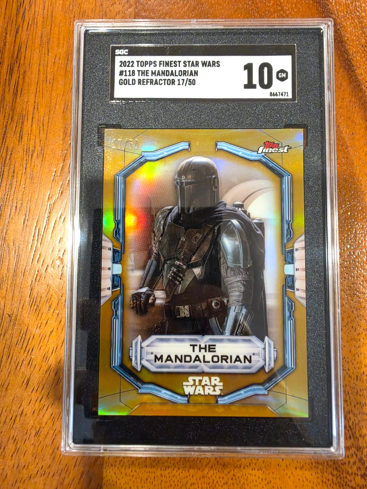2022 Topps Star Wars Finest The Mandalorian #118 Gold Refractor /50 SGC 10