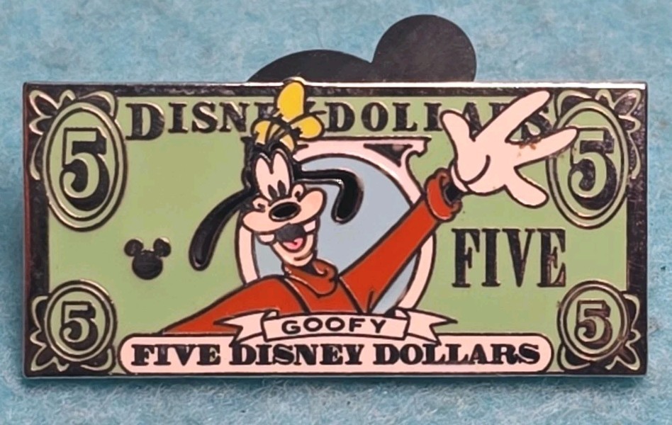 WDW Goofy - Disney Dollars - Five - Hidden Mickey 2006 - 2007 Disney Pin 51143