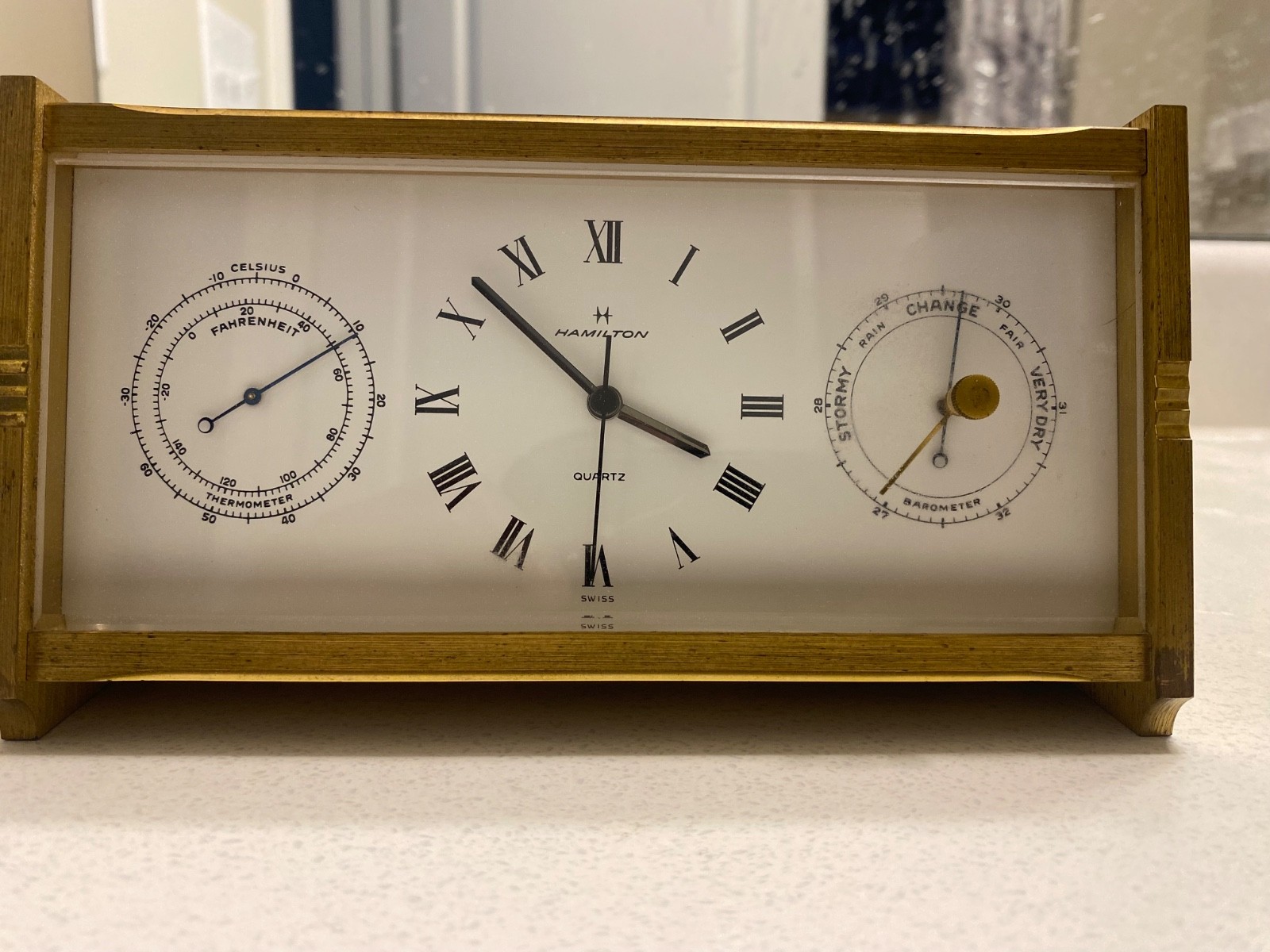 Vintage HAMILTON Weathercaster Q Clock GM Delco Products 25 Yr Award 1988 WORKS