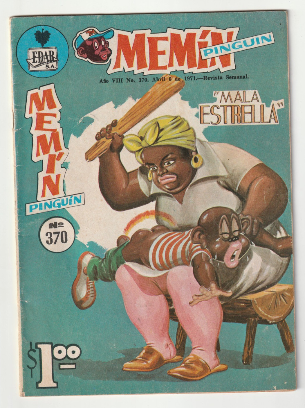 Memin Pinguin #370 Mexican Comic Book - Mexico 1971 Controversial Cover