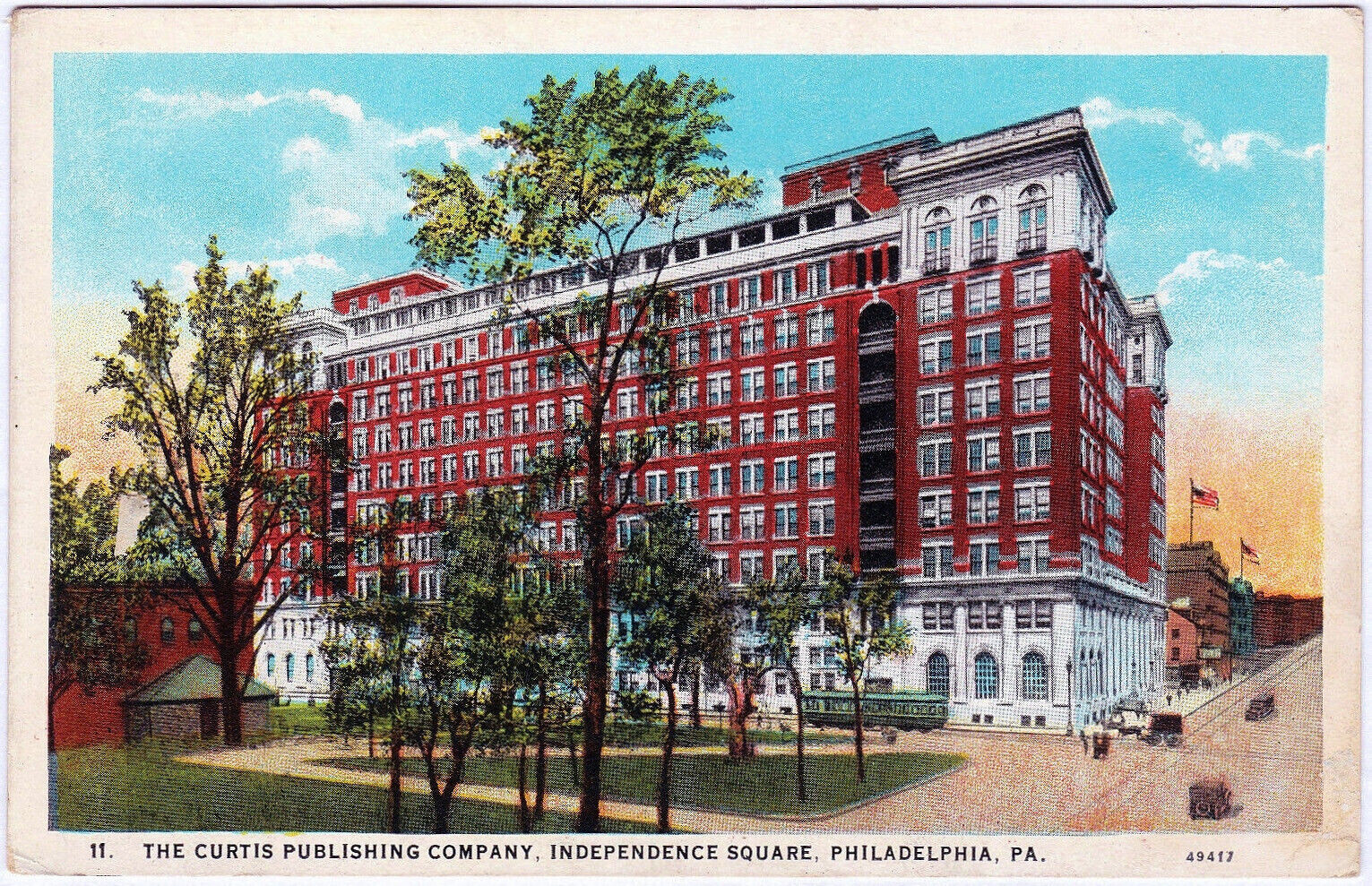 1915 Philadelphia PA Postcard The Curtis Publishing Company Independence Square