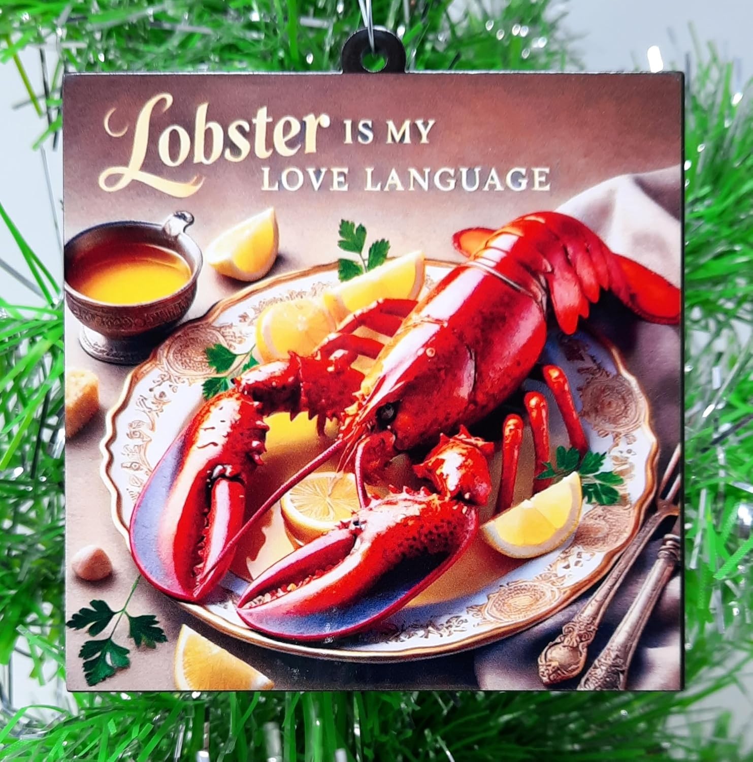 LOBSTER Ornament  - Lobster is My Love Language Food Christmas Ornament